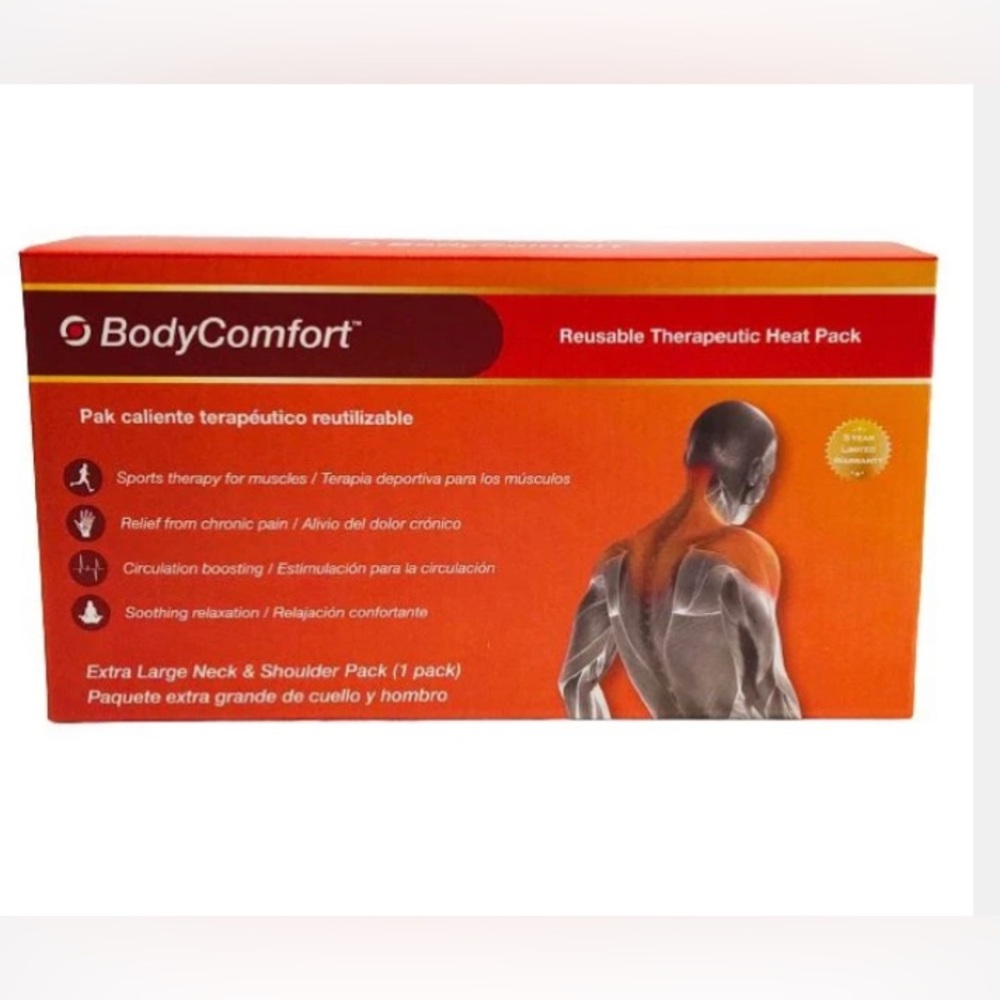 BodyComfort Reusable Therapeutic Heat Pack for Neck & Shoulders (XL, Red)